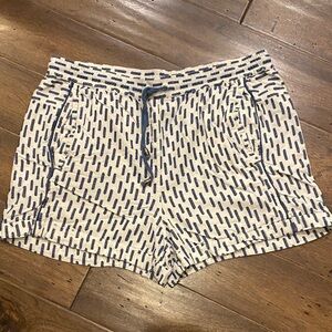 Anthropologie Navy and Cream High Waist Shorts